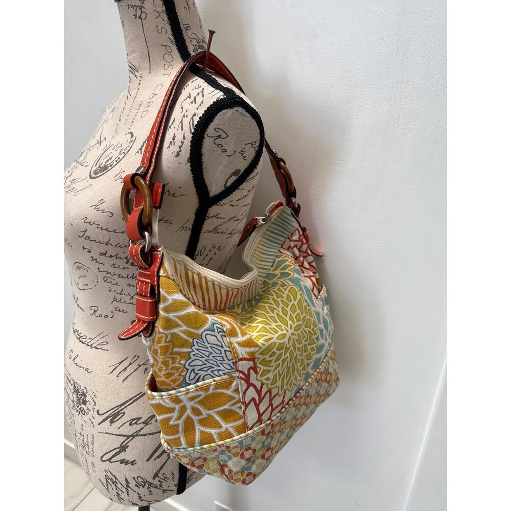 Fossil Kristy I Print Multicolor Canvas Leather S… - image 5